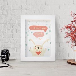 WHITE FRAMED ART FOR KIDS ROOM 30x40 CM ART-FRM-1563