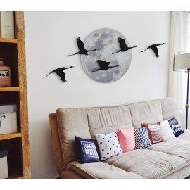 Birds On The Moon 5 pcs Set - Wall Art Decor Gifts FLYB-MDF-001